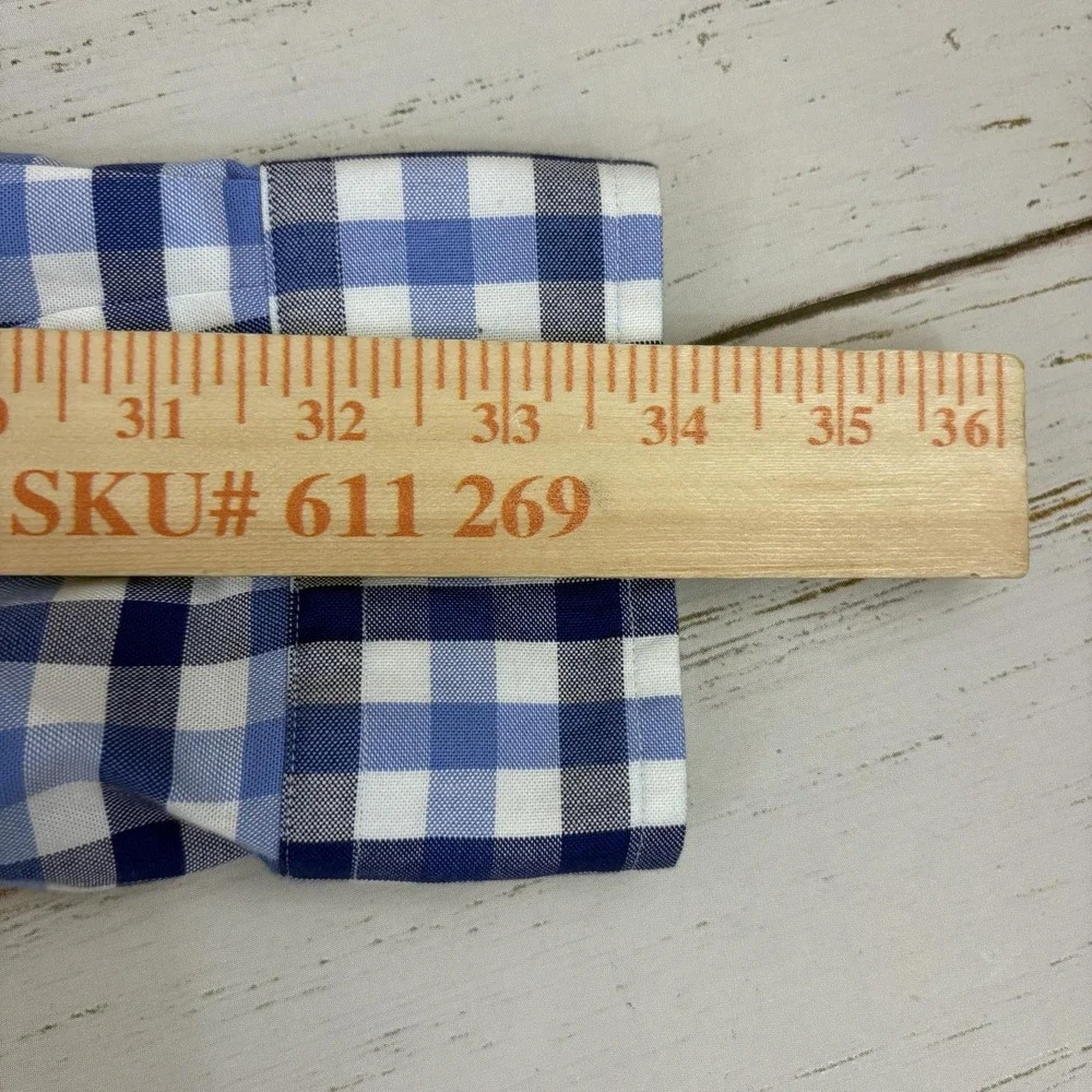 Ralph Lauren Check Shirt Mens Large Blue Slim Fit Button-Down Long Sleeve